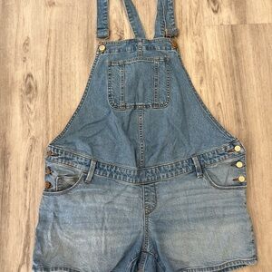 Maternity Denim Overalls with Adjustable Straps